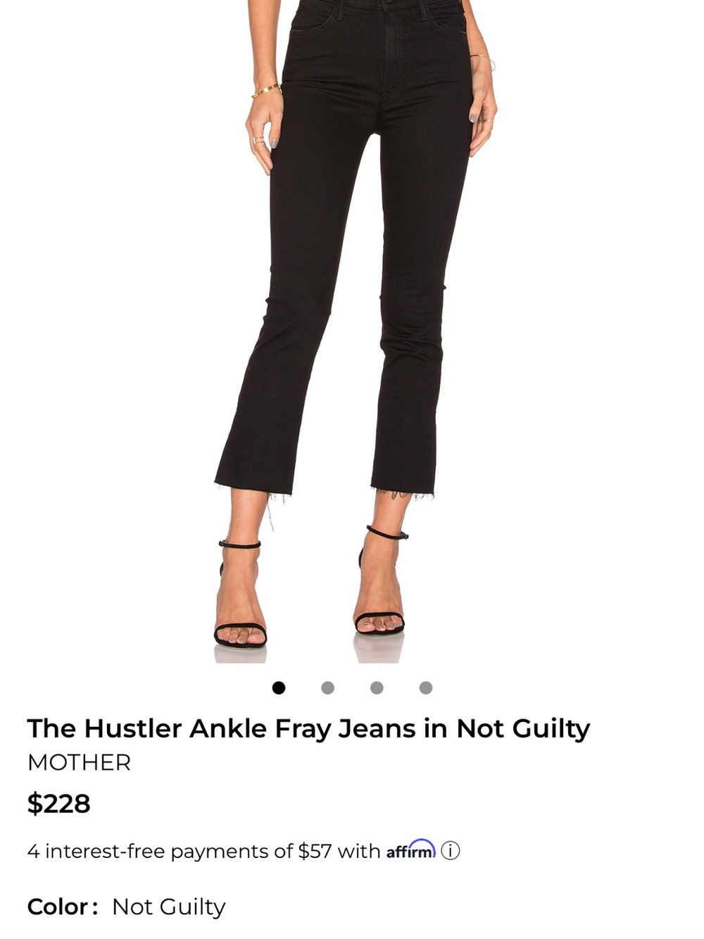 MOTHER Hustler Ankle Fray Jeans — Not Guilty Black